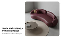 High-Density Foam Filling Irregular Shape Loveseat Skin-Friendly Curved Sofa Solid Wood Frame Modern Freeform Couch Ergonomic Support for Apartment Dwellers, Interior Designers, Design Enthusiasts