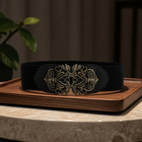 Decorative Wide Elastic Belt Easy to Wear Elastic Waist Belt Fashion Vintage for Women, Dresses, Outerwear