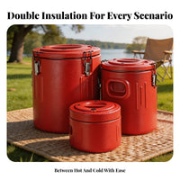 3 Pieces Vacuum Insulation Stainless Steel Thermal Container Odor Resistant Insulated Food Container for Catering