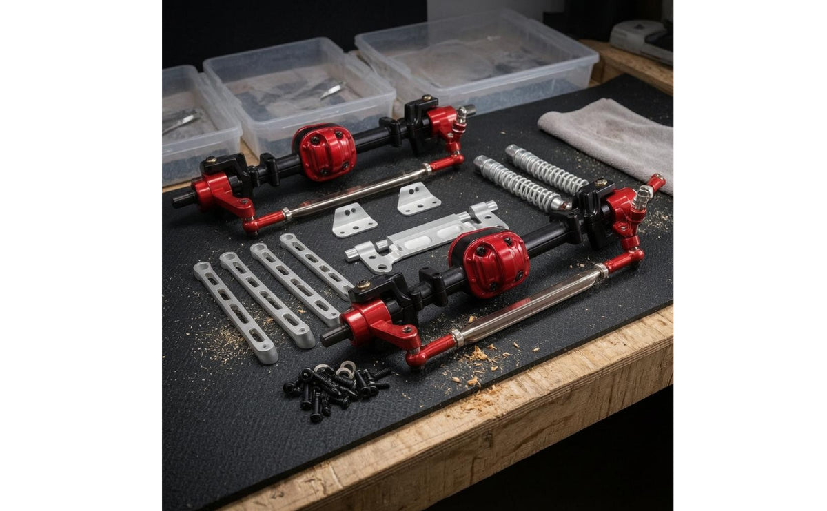 CNC-Machined Axle Upgrade Drive Shafts Aluminum Alloy Axle Assembly Steering Linkage Rc Vehicle Parts