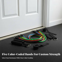 11 Pieces 11 Piece Exercise Tube Kit Anti-Slip Foam Handles for Travel