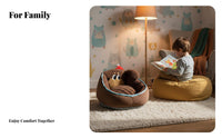 Thickened Padding Dog Shaped Floor Chair Detachable and Washable Soft Creature Floor Pillow with Backrest Anti-Slip Bottom Creature Shaped Cushion Semi-Enclosed Back Support for Children, Teenagers, Young Adults, Bedroom, Dorm Room, Playroom, Gaming