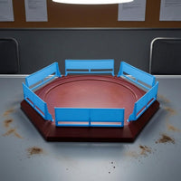 Concentric Rings Hexagonal Rotating Arena Raised Rim Plastic Battle Arena
