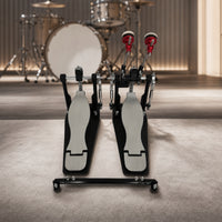 twoFoot Double Bass Drum Pedal Professional Double Pedal with Linking Shaft Sturdy Responsive for Drummers, Rehearsal Areas