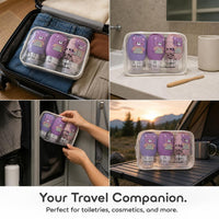Silicone Travel Bottles for Lotion, Shampoo, Conditioner, and Cosmetics - Cute Cartoon Design