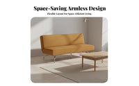 Nordic design Armless Fabric Settee Light Luxury Sofa Modern Design Couch Minimalist Aesthetic for Apartment Dwellers, Young Adults, partners, Living Room, Small Spaces, Bedroom, Office