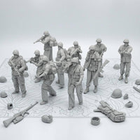 10 Pieces Unpainted Combatant Figures Gray Toy Soldiers Display Hobby Set for Hobbyists