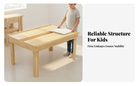 Solid Wood Kindergarten Desk Multi-Functional children's Drawing and Reading Desk Ergonomic Design Hardwood children's Table and Chair Set