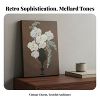 Toasted-Brown Aesthetic Decorative Art Luxurious Floral Design Flower Painting High-Resolution Print Floral Wall Decor for Living Room