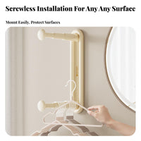 Drilltool-Less Installation Retractable Hanging Rod Extendable Design Retractable Hanger Stacker Foldable Household Storage Space-Saving for Apartment Dwellers, Homeowners, RV Owners, Balcony, Small Areas, Closet, Bathroom