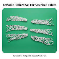 6 Pieces Pool Table Drop Pocket Long-Lasting Drop-Down Billiards Pocket Cotton Billiard Net Bag Tough and Tensile Pool Table
