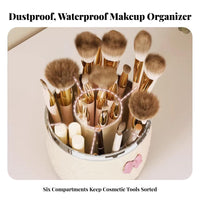 360-Degree Rotation Rotating Brush Cylinder with Lid particleresistant Rotating Makeup Brush rotating organizer particleresistant Cosmetic Organizer Lidded Design for cosmetic lovers, Women, Teens, Dressing Table, vanity, Bedroom, Bathroom Counter