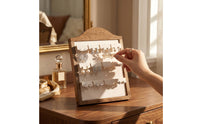 Earring Display Stand Freestanding Wooden Earring Organizer Sturdy Jewelry Display with Fabric Panel for Vanity