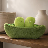 Peas in Pod Soft Toy Embroidered Pea Character Stuffed Toy Cute Design