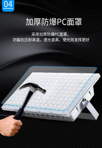 上海亚明蚂蚁投光灯led户外照明超亮厂房防水广告招牌隧道泛光灯 高亮投光灯100W-白光