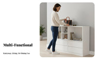 Multi-Compartment Console Large Capacity Modular Cabinet with Drawers Space-Saving Sideboard for Families, Renters, Entryway, Living Room, Behind Sofa