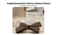 Knot Hair Barrette Korean Design Silk-Like Knot Metal Clasp Barrette Elegant Design Easy To Use for Aviation Attendants