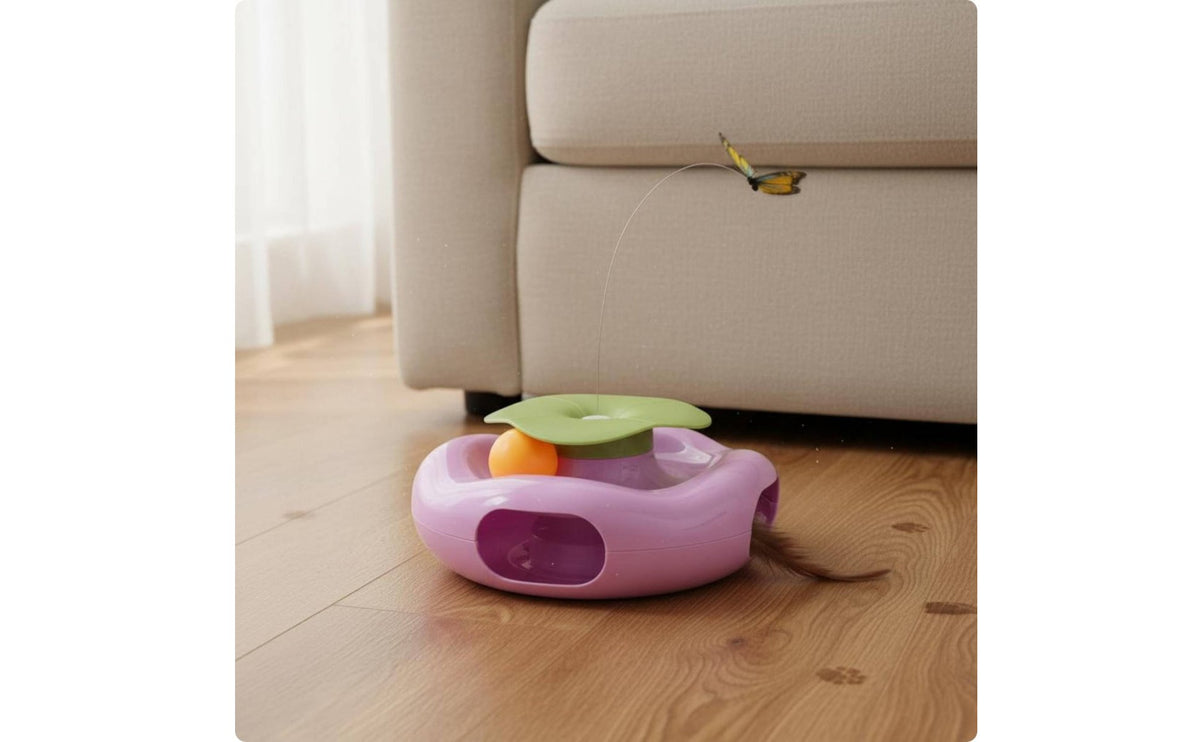 Butterfly Pursuit Toy Interactive Electric Butterfly Cat Toy Self-Play Electric Cat Teaser for Indoor