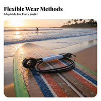 9ft Wave Leash All-Gender Wave Board Leg Rope Knee Cuff Wave Leash Double Rotating Joint 7mm Wave Ing Tether Flexible Connector
