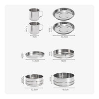 8 Pieces Compact 8 Piece Camping Cookware Set Lightweight Camping Cookware Set Long-Lasting for Campers, Families, Hiking, Travel, Picnic