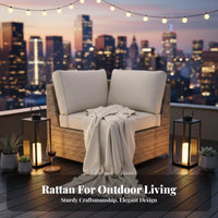 Comfortable paddings Woven Conversation Group Weather-Resistant Patio Set sturdy Frame Outdoor Furnishing Easy to Clean for Families, Homeowners, Adults, Sunroom, Balcony, Garden, rearyard