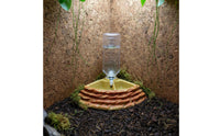 Natural Rock Look 2-in-1 Amphibian Food and Water Dish Anti-Tip Lizard Food and Water Bowl Long-Lasting Resin Material Corner Amphibian Feeder Waterer for Terrarium