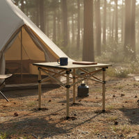 Easy to Carry Roll up Camp Table Lightweight Camping Fold-up Table Non-Slip Feet Scratch Resistant