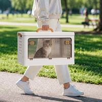 Large Capacity Pet Carrier Bag, Foldable, Multi-Door, PP Material, for Pets 5-7kg