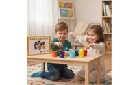 Color Sorting Bowl Set Rainbow Sorting Toy with Cups and Balls Cup and Ball Toy Preschool Wooden for Toddlers, Classroom