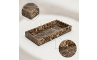 Marble Vanity Tray Glossy Marble Washroom Tray Polished for Bedside
