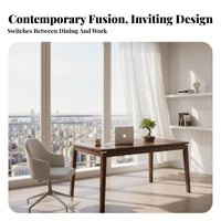 New Chinese Design Dining Table Multi-Functional Solid Wood Dining Table Minimalist Design Rectangular Writing Desk for Families, Students