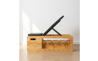 Wooden Exercise Bench Storage Shelf Adjustable Bench Handle Openings Fitness Equipment