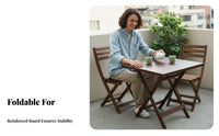 3 Pieces Foldable Design 3-Piece Folding Table and Chair Set Space-Saving Folding Table and 2 Chairs Vintage and aesthetic completedoor Furnishing Portable for Apartment Dwellers, Homeowners, Balcony, Patio, Garden, Yard