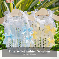 Lightweight Ruffle Trim Cat Camisole Easy On and Remove Princess Design Pet Dress Secure Fasteners for Cats, Kittens, Parties, Outdoor