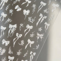 Nail Bow and Floral Branch, Crystal Rhinestone Butterfly Decals for Manicure, Elegant Tassel Design Accessories