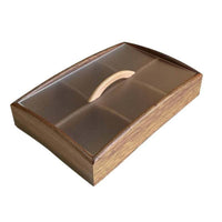 Divided Snack Tray Wood Grain Wooden Tray with Dividers Rectangular Platter for Hosts, Families, Parties, Coffee Table, Countertop