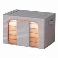 Large Capacity Foldable Cloth Bin Stackable Cloth Clothes Box Reinforced Handles Clothing Organizer Sturdy Zipper for Students, Families, Homeowners, Dorm Room, Closet, Bedroom, Under Bed