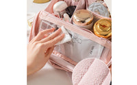 Standing Makeup Organizer Padded Quilted Cosmetic Bag Sideaccessible Cosmetic Bag Compartmentalized