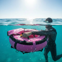 Pink PVC floats Lightweight and Portable Inflatable Dive floats Multiple D-Rings Water Sports Gear for Freedivers, Sea