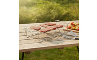 Electroplated Barbecue Grill Rack with Support Legs Rectangular Rib Rack Heavy-Duty Long-Lasting for Backyard Cooks