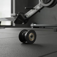 Nylon Roller Wheel with Bearing Black Pulley Wheel with Bearing Smooth Grooved Roller Compact for Rowing Machine, Gym Equipment