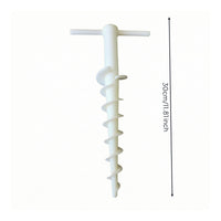 Plastic Spiral Auger Stake Portable Tent Peg with T-Handle Long Screw-in Ground Anchors Heavy-Duty for Camping