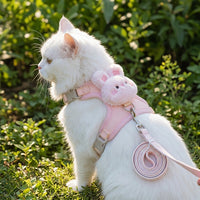 Cat Vest Harness and Leash Adjustable Set, Soft Breathable Pet Harness for Outdoor Walking, Reliable Fastening for Small Kittens