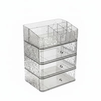 Dirt-resistantproof Clear Makeup Case with Drawers Transparent View Stackable Clear Drawer Set Multi-Compartment Cosmetic Organizer Large Capacity for cosmetic Lovers, Students, Office Workers, Dressing Table, Countertop, chest of drawers, Dorm Room