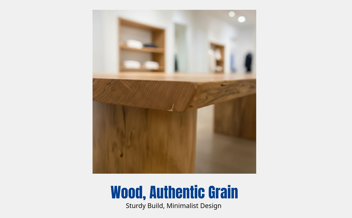 Nordic Solid Wood Display Table, Island Counter for Clothing Stores, Minimalist Showcase