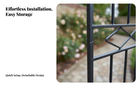 Long-Lasting Wrought Iron Border Fence Heavy Duty Decorative Metal Garden Fence Easy Installation Vintage Design Garden Picket Rustproof for Gardeners, Homeowners, DIY Enthusiasts, Patio, Yard, Pathway
