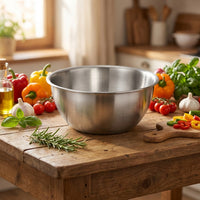 Stainless Steel Bowl with Measurement Markings, Brushed Surface Mixing Bowl, Salad Bowl and Cooking Bowl for Kitchen Use