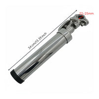 Clamp-Mounted Fishing Rod Holder Adjustable Knob Stainless Boat Rod Holder End Cap for Yacht