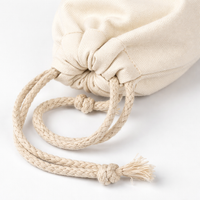 Canvas Storage Pouch with Drawstring Closure, Blank Surface for Product Packaging, Small Bag for Retailers
