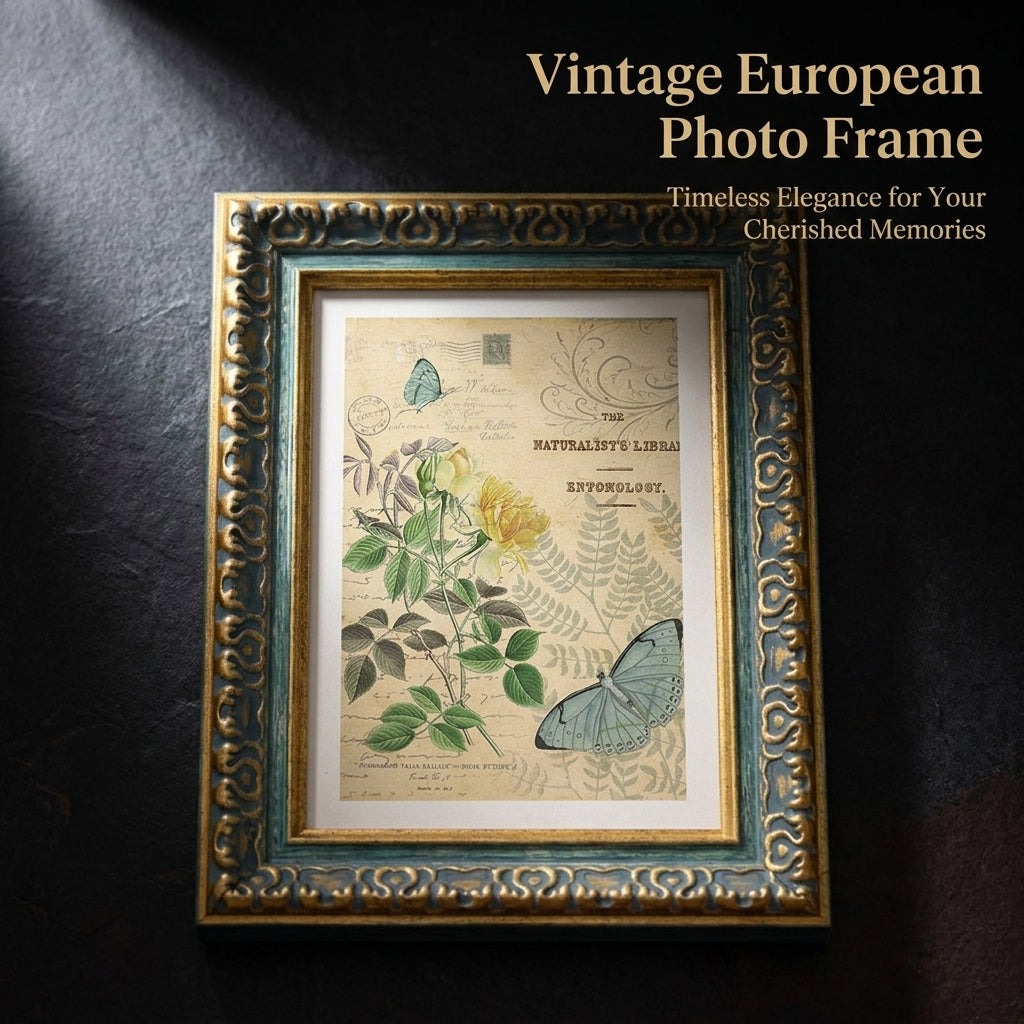 Photo Frame with Vintage European Style Design for Family Pictures, Lightweight Polystyrene Foam Construction